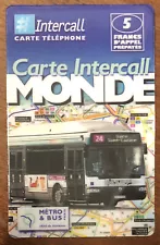 Intercall Carte Ratp Bus Paris 5f PrepayÉe Prepaid Telecarte Scheda Calling Card